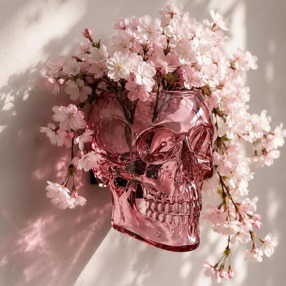 Gothic Skull Wall Vase  Hangable & Tabletop Freestanding, Translucent Gothic Skull Vase Home Decor, Dark Elegance Table Decorations Art Sculpture Flower Pot, for Home Stylists Plant Parents