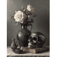 thumbnail image 1 of Gothic Skull White Rose Canvas Modern Abstract Home Bedroom Living Room Wall Decor Hanging Art, 1 of 8
