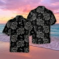 thumbnail image 1 of Gothic Skull With Butterfly Hawaiian Shirt, Skeleton Button Shirt, Horror Aloha Tee, Summer Vacation Apparel, 1 of 2