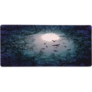 Gothic Sky Gaming Mouse Pad XL, Extended Stitched Edges Mousepad, Large Mouse Mat Desk Pad, Long Non-Slip Rubber Base Mice Pad 35.5x16 Inch