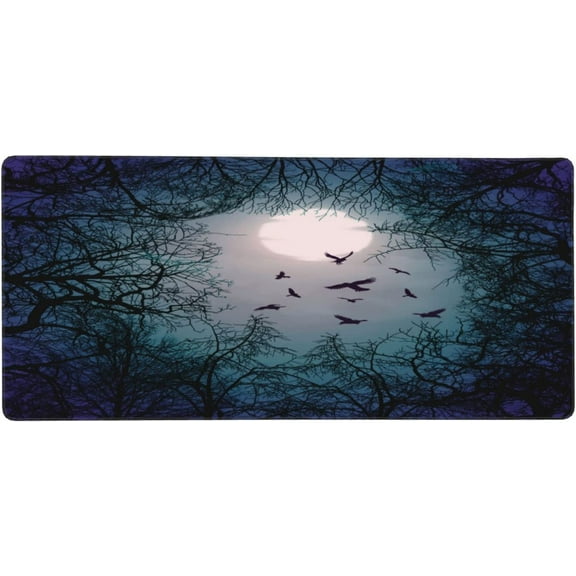 Gothic Sky Gaming Mouse Pad XL, Extended Stitched Edges Mousepad, Large Mouse Mat Desk Pad, Long Non-Slip Rubber Base Mice Pad(35.5x16 Inch)