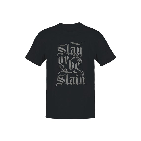 Gothic "Slay or Be Slain" Graphic Men's T-shirt