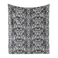 thumbnail image 1 of Gothic Soft Flannel Fleece Blanket, Classical Bridal Composition Vintage Spring Motifs Victorian Wedding Inspirations, Cozy Plush for Indoor and Outdoor Use, 60" x 80", Black White, by Ambesonne, 1 of 6
