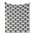 thumbnail image 1 of Gothic Soft Flannel Fleece Throw Blanket, Halloween Horror Theme Spooky Skeleton Bones Dark Skulls Checkered Pattern, Cozy Plush for Indoor and Outdoor Use, 50" x 60", White Black, by Ambesonne, 1 of 6