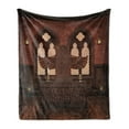 thumbnail image 1 of Gothic Soft Flannel Fleece Throw Blanket, Medieval Altar in the Building Tradition Boho Building Graphic Image, Cozy Plush for Indoor and Outdoor Use, 50" x 70", Brown, by Ambesonne, 1 of 6