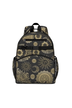 Gothic Solar Eclipse Backpack - Waterproof & Breathable Book Bag with Chest Strap, Dark Aesthetic