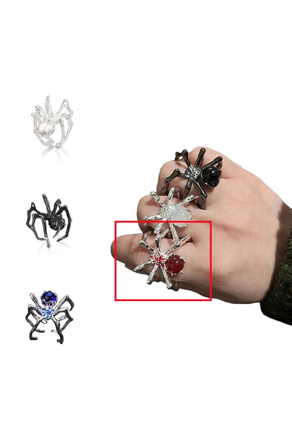 Gothic Spider Ring for Women and Men Adjustable Punk Vintage Copper Electroplated Statement Jewelry Bold Accent