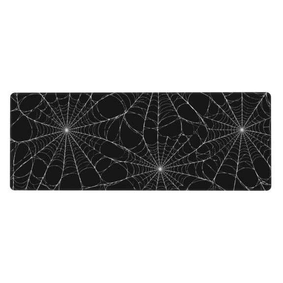 Gothic Spider Web Black White Mouse Pad Extended Large Gaming Mousepad Non-Slip Rubber Big Keyboard Desk Mat 31.5 X 11.8 Inch