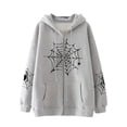 thumbnail image 1 of Gothic Spiderweb Graphic Hoodie Y2K Harajuku Zip-Up Sweatshirt Unisex Oversized Casual Pullover, 1 of 3