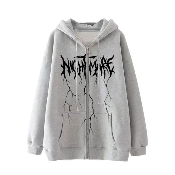 Gothic Spiderweb Graphic Hoodie Y2K Harajuku Zip-Up Sweatshirt Unisex Oversized Casual Pullover