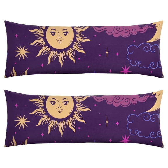 Gothic Spiritual Body Pillow Cover - Witchy Cosmic Astrology Design, 20x54 Long Pillowcase with Hidden Zipper, Breathable & Durable Fabric
