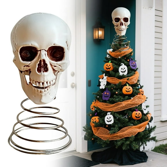 Gothic Spring Skull Tree Top Decoration, Halloween Decor Spooky Home Decor Gothic Decor Durable Versatile Festive Desktop/Tree Topper for Parties, Gatherings & Gifts