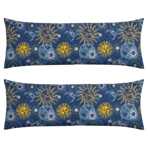 Gothic Steampunk Body Pillow Cover 20x54 - Dark Mystical Sky Print - Breathable Stretchy Pillowcase with Invisible Zipper for Sleeping