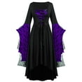 thumbnail image 1 of Gothic Steampunk Camisole Off Shoulder Sleeve Button Irregular Dress, 1 of 3