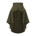 thumbnail image 1 of Gothic Steampunk Corset Skirts Womens High Waist Lace-Up Strappy Victorian Renaissance Pirate Skirt Green, M, 1 of 3