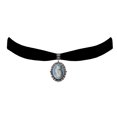 thumbnail image 1 of Gothic Steampunk Victorian Pendant Cat Cameo Jewelry on Black Velvet Choker, 1 of 1
