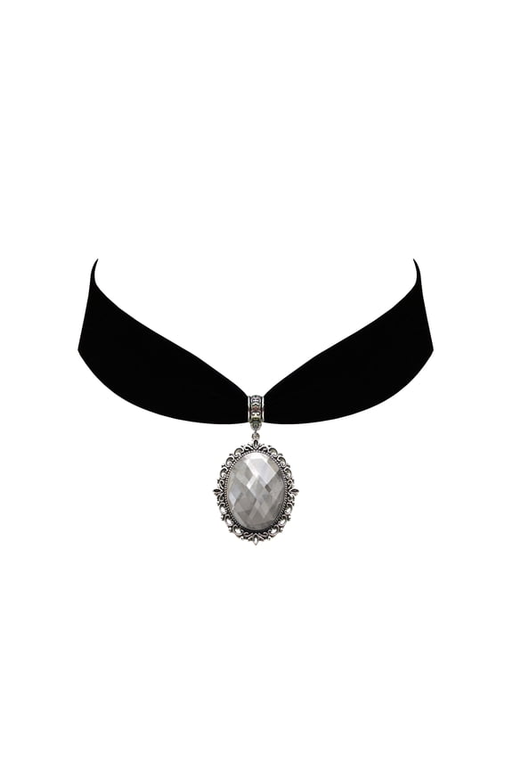 Gothic Steampunk Victorian Pendant Jewelry on Black Velvet Choker