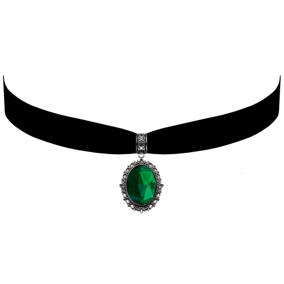 Gothic Steampunk Victorian Pendant Jewelry on Black Velvet Choker