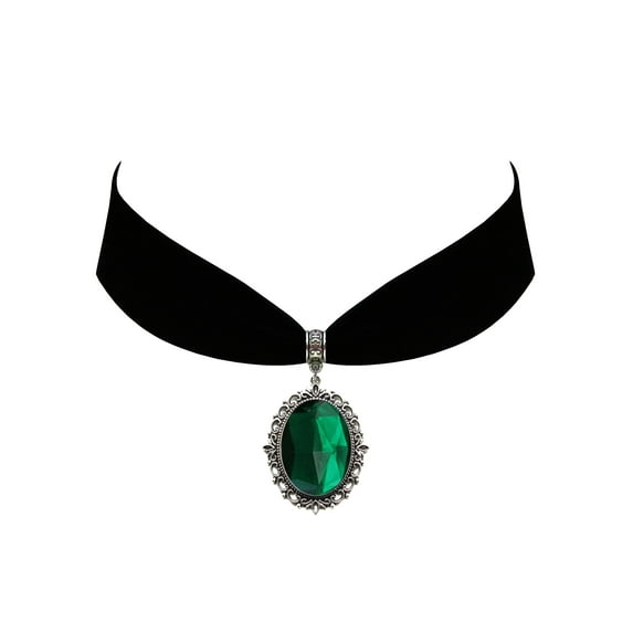 Gothic Steampunk Victorian Pendant Jewelry on Black Velvet Choker