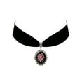 thumbnail image 1 of Gothic Steampunk Victorian Pendant Rose Flower Cameo Jewelry on Black Velvet Choker, 1 of 1
