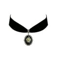 thumbnail image 1 of Gothic Steampunk Victorian Pendant Rose Flower Cameo Jewelry on Black Velvet Choker, 1 of 1