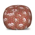 thumbnail image 1 of Gothic Storage Toy Bag Chair, Baroque Pattern with Floral Curves Old Fashioned Antique Design Skull Motifs, Stuffed Animal Organizer Washable Bag, Small Size, Ruby Cocoa White, by Ambesonne, 1 of 3