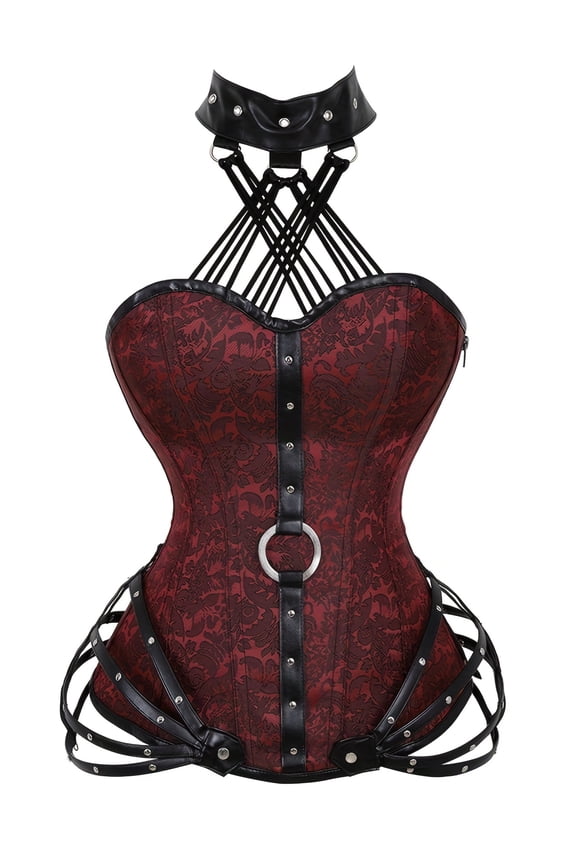 Gothic Strapless Neck Corset with 11 Steel Bones And Side Zipper, a Fitted Court Shapewear for Halloween Punk Style