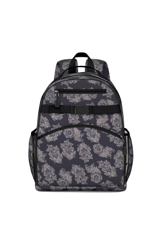 Gothic Students Backpack with Astronomical Lunar Eclipse and Cosmic Star Print, Mystical Dark Sky Design, Multi-functional and Water-resistant for School and Travel