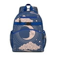 thumbnail image 1 of Gothic Students Backpack with Celestial Moon and Sun Astrology Print, Mystical Starry Night and Cosmic Dark Design, Lightweight and Durable for Students and Students, 1 of 6