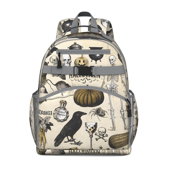 Gothic Students Backpack with Cosmic Eclipse, Astral Constellation and Lunar Print, Mystical Dark Sky Design, Lightweight and Spacious for Travel and School