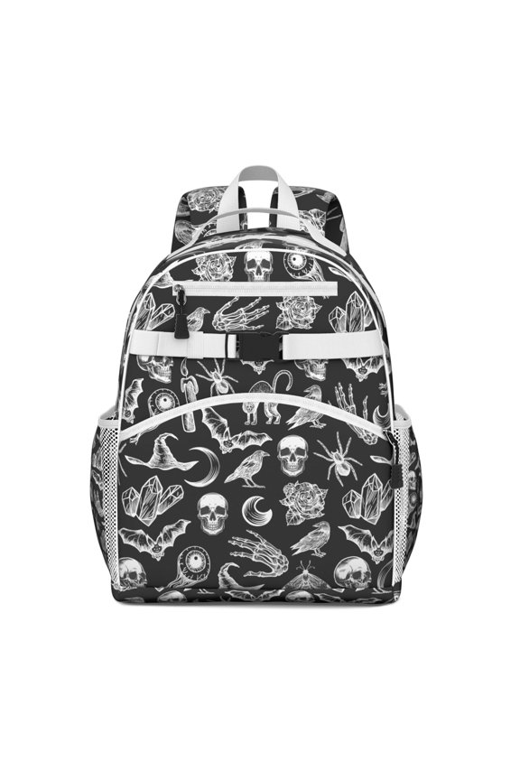 Gothic Students Backpack with Moon and Starry Celestial Print, Steampunk Dark Astral Design for Students and Students, Lightweight and Durable School Backpack for Everyday Use