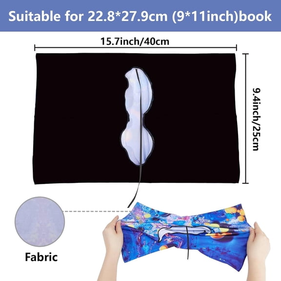 Gothic Style Book Cover Coloured Glass Rose Durable Study Accessory Stretchable Elastic Notebook Polyester Sleeve Protector Reusable Washable for Paperback Softcover Hardcover Suitable 7x10