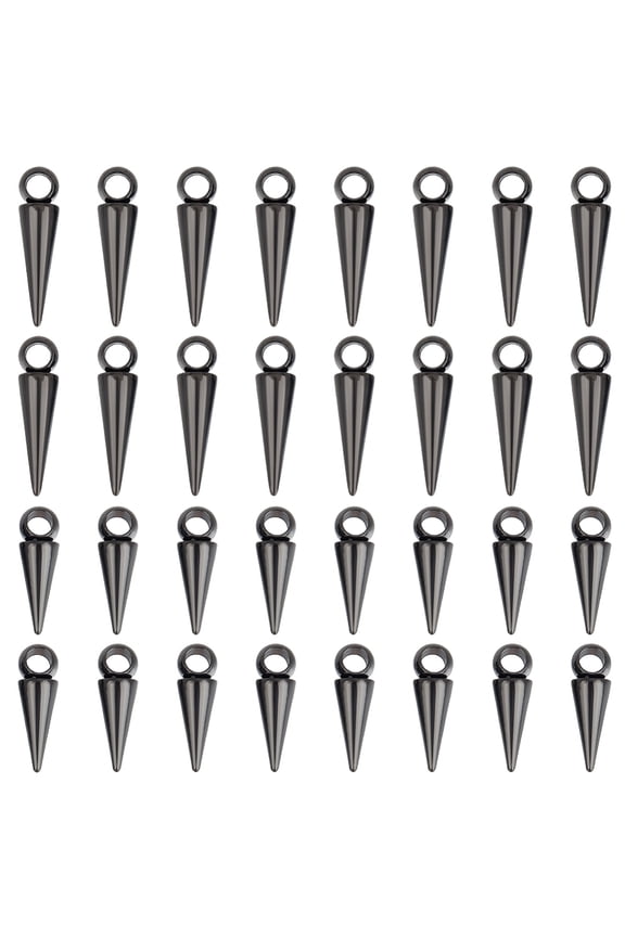 Gothic Style Cone Charm Cone Charm with 3mm Large Hole Titanium Steel Punk Style Charm Dangle Earring Charm Bracelet Charms for Jewelry Making
