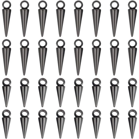 Gothic Style Cone Spike Charm Cone Charm with 3mm Large Hole Titanium Steel Punk Style Spike Charm Dangle Earring Charm Bracelet Charms for DIY Jewelry Making