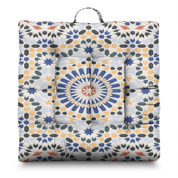 Gothic Style Floor Pillow 22x22 Inch Square Dutch Velvet Cushion, Dark Artistic Design, Cozy for Meditation & Reading Nook