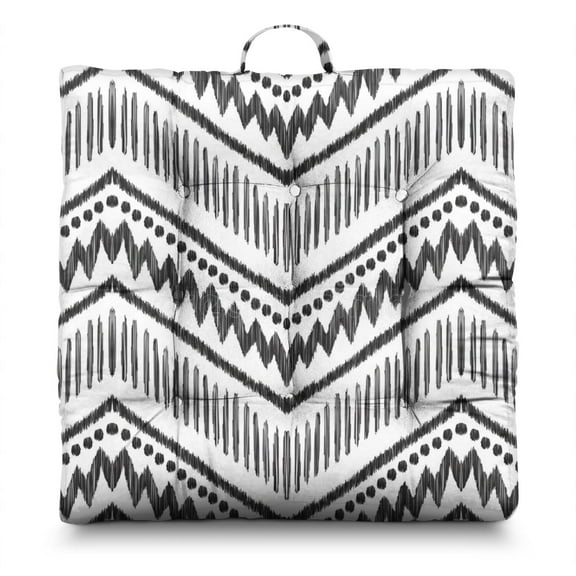 Gothic Style Floor Pillow 22x22 Inch Square Dutch Velvet Cushion, Dark Artistic Design, Cozy for Meditation & Reading Nook