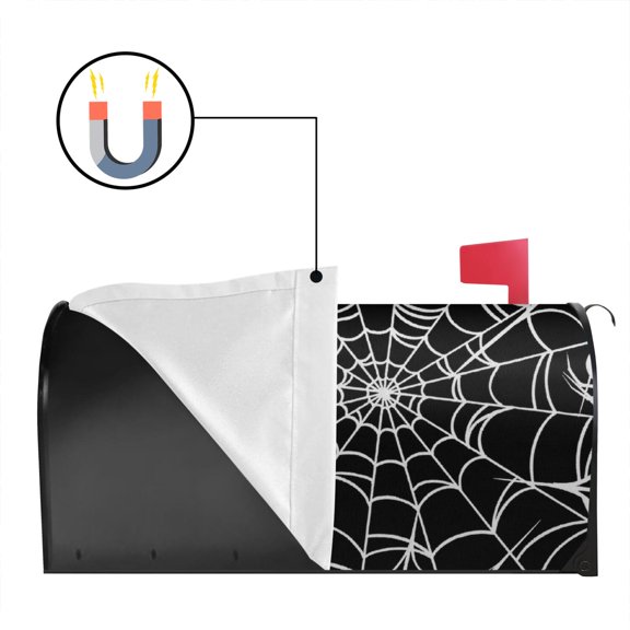 Gothic Style Halloween Mailbox Cover with Skull and Bat 18x21in Magnetic Mailbox Cover