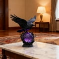 thumbnail image 1 of Gothic Style Mysterious Crow LED Light Sculpture - Luminous Shatterproof Sphere Illuminated Decor, Warm Glow with Timer Function for Gothic Home, Halloween & Themed Parties, A, 1 of 6