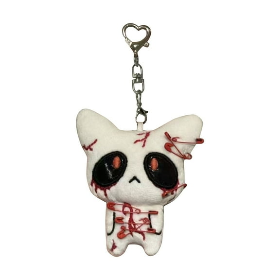 Gothic Style Plush Pendant Doll - 2.8 Inch Alternative Fashion Accessory for Bags, Backpacks, and Keychains, Unique Gift for Goth and Emo Lovers