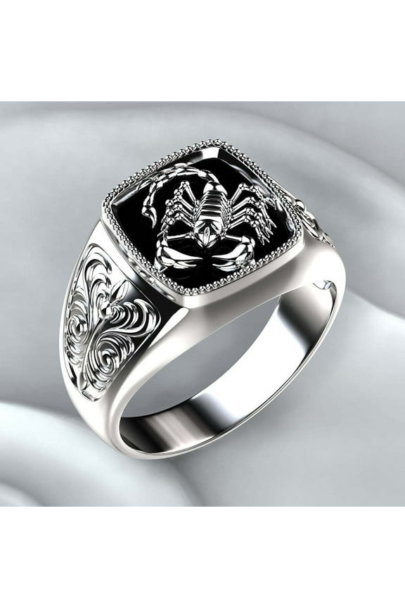 New Gothic Style Punk Scorpion Male Retro Ring Scorpion Pattern Rings for Men