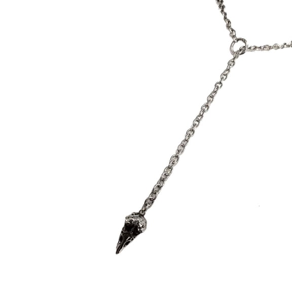 Gothic Style Sliding Chain Jewelry Crow Charm Necklace Metal For Unique Looks