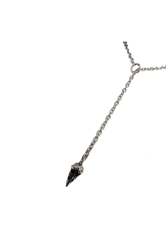 Gothic Style Sliding Chain Jewelry Crow Charm Necklace Metal For Unique Looks