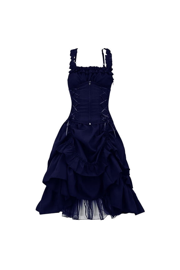 Gothic Style Women's Elegant Court Dress Sleeveless Formal Evening Gown