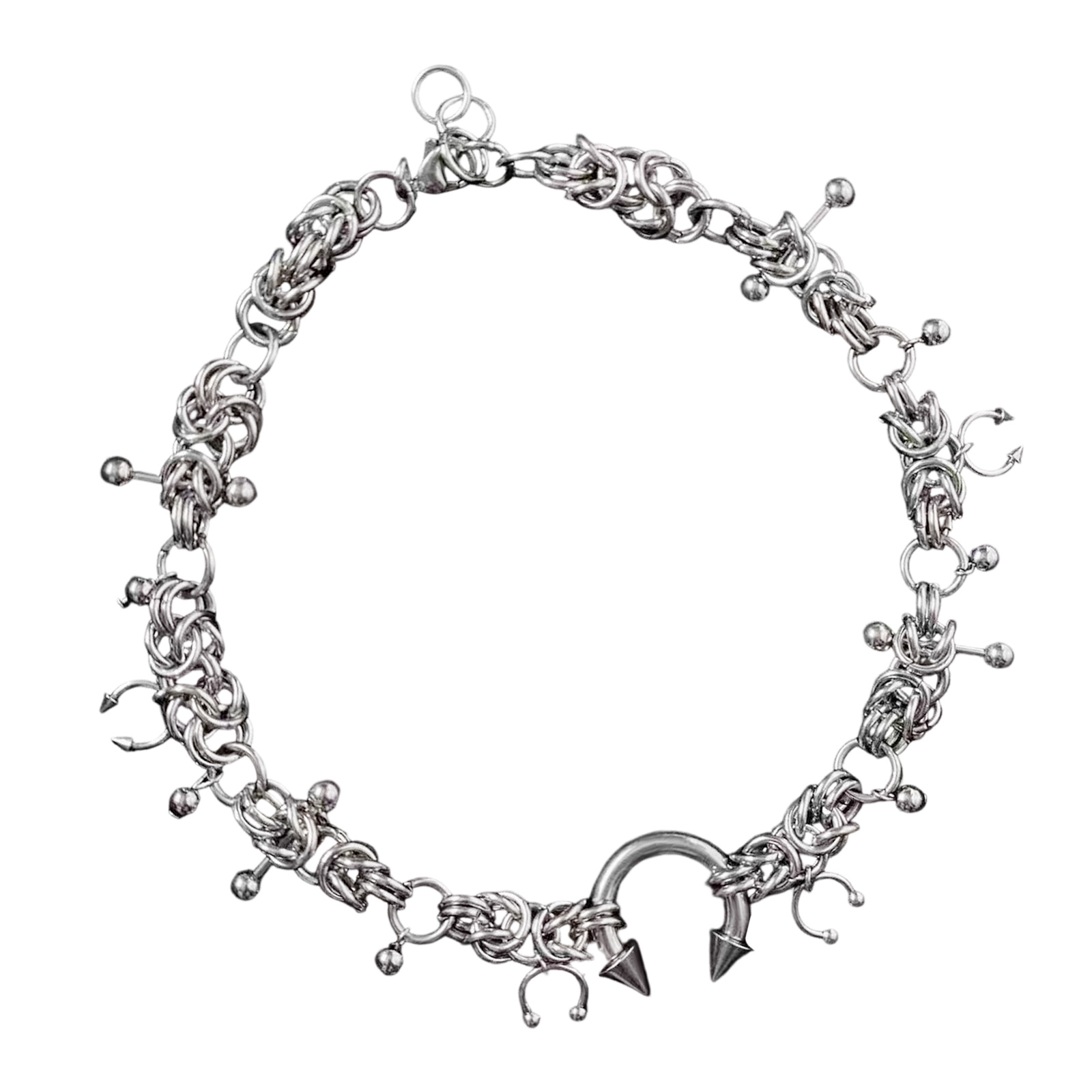 Gothic Styles Thorn Pendant Chokers Necklace Sturdy Alloy Jewelry Punk Inspired Design Lightweight Chain For Parties Daily Outfits