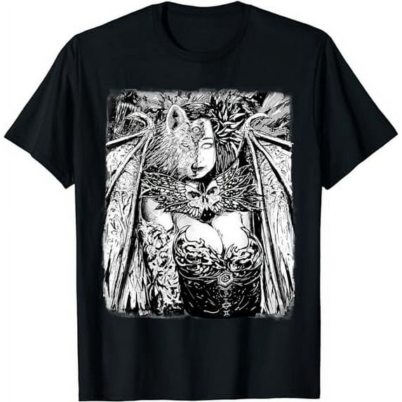 Gothic Succubus Dragon Lady Manga Art - Sexy Manga Girl T-Shirt