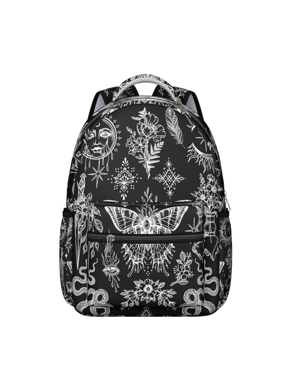 Sun and Moon Student Backpack Waterproof Scratch-Resistant School Bag with Cosmic Eclipse Print, Breathable Foam Padding, Adjustable Straps, Large Capacity for Outdoor Use