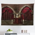 thumbnail image 1 of Gothic Tapestry, King in Vintage Style Palace Chandelier Medieval Architecture Theme, Fabric Wall Hanging Decor for Bedroom Living Room Dorm, 2 Sizes, Burgundy Grey, by Ambesonne, 1 of 9