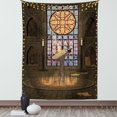 thumbnail image 1 of Gothic Tapestry, Lectern on Pentagram Symbol Medieval Architecture Candlelight in Dark Altar, Wall Hanging for Bedroom Living Room Dorm Decor, 40W X 60L Inches, Olive Green Mustard, by Ambesonne, 1 of 5