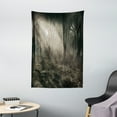 thumbnail image 1 of Gothic Tapestry, Photo of Dark Forest Scenery with Sunbeams and Fog Vintage Nostalgic Colors Fantasy Art, Wall Hanging for Bedroom Living Room Dorm Decor, 40W X 60L Inches, Brown, by Ambesonne, 1 of 2