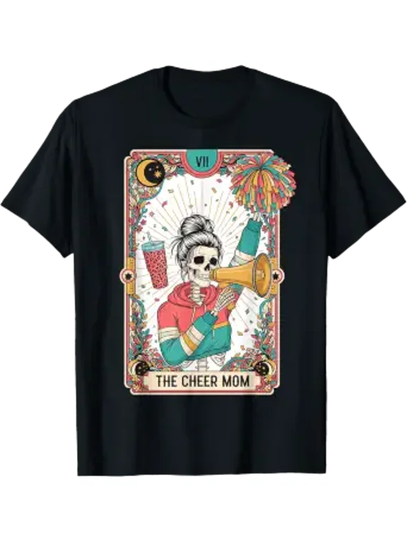 Gothic Tarot Card Cheer Mom Cheerleader Mama Trendy Design For Celebration Events T-Shirt, Size S-5XL